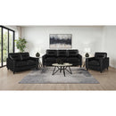  Coaster Furniture Scotland 504665 Faux Leather Upholstered Track Arm Loveseat - Black IMAGE 9