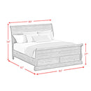  Elements International Park Ridge B-13130-8-KSLB King Sleigh Storage Bed IMAGE 9