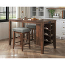  Elements International Santa Barbara D-16550-5-KI Kitchen Island & 2 Counter Stools IMAGE 6