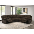  Coaster Furniture Atkinson 601510 Upholstered Reclining Sectional Sofa - Chocolate IMAGE 7