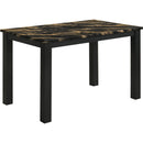 Crown Mark Resia 2120GBK-T-3048 Dining Table Faux Marble - Grey/Black IMAGE 1