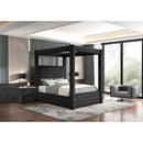  Crown Mark Annabelle 5114M-BK-Q Queen Canopy Bed - Black IMAGE 4